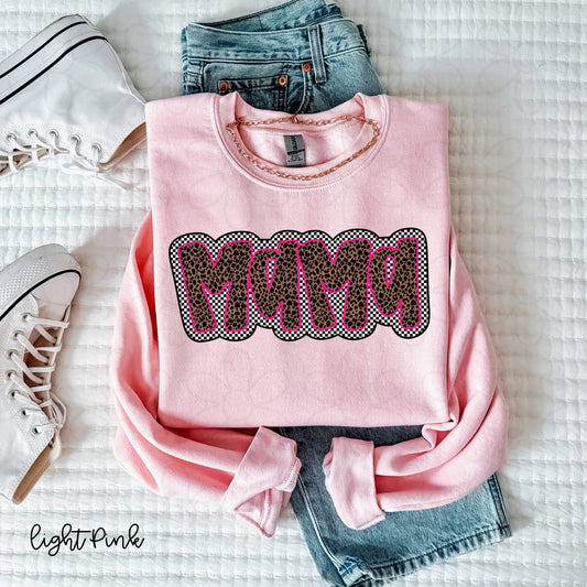 Leopard Checkered Mama Tee