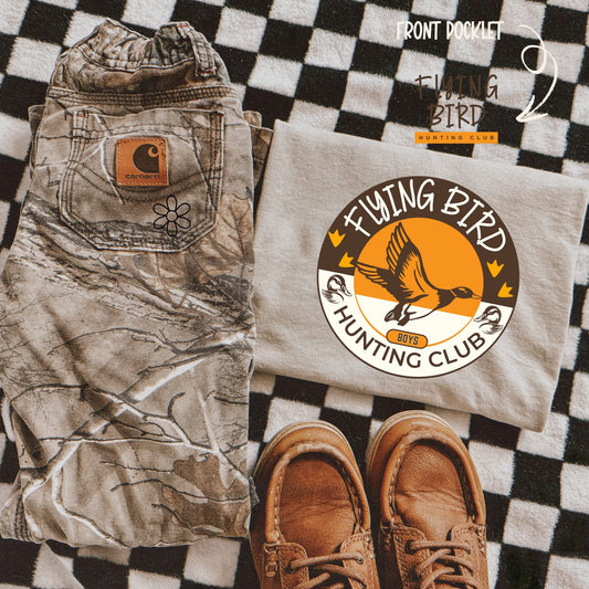 Flying Bird Hunting Club Front & Back DTF Transfer Only