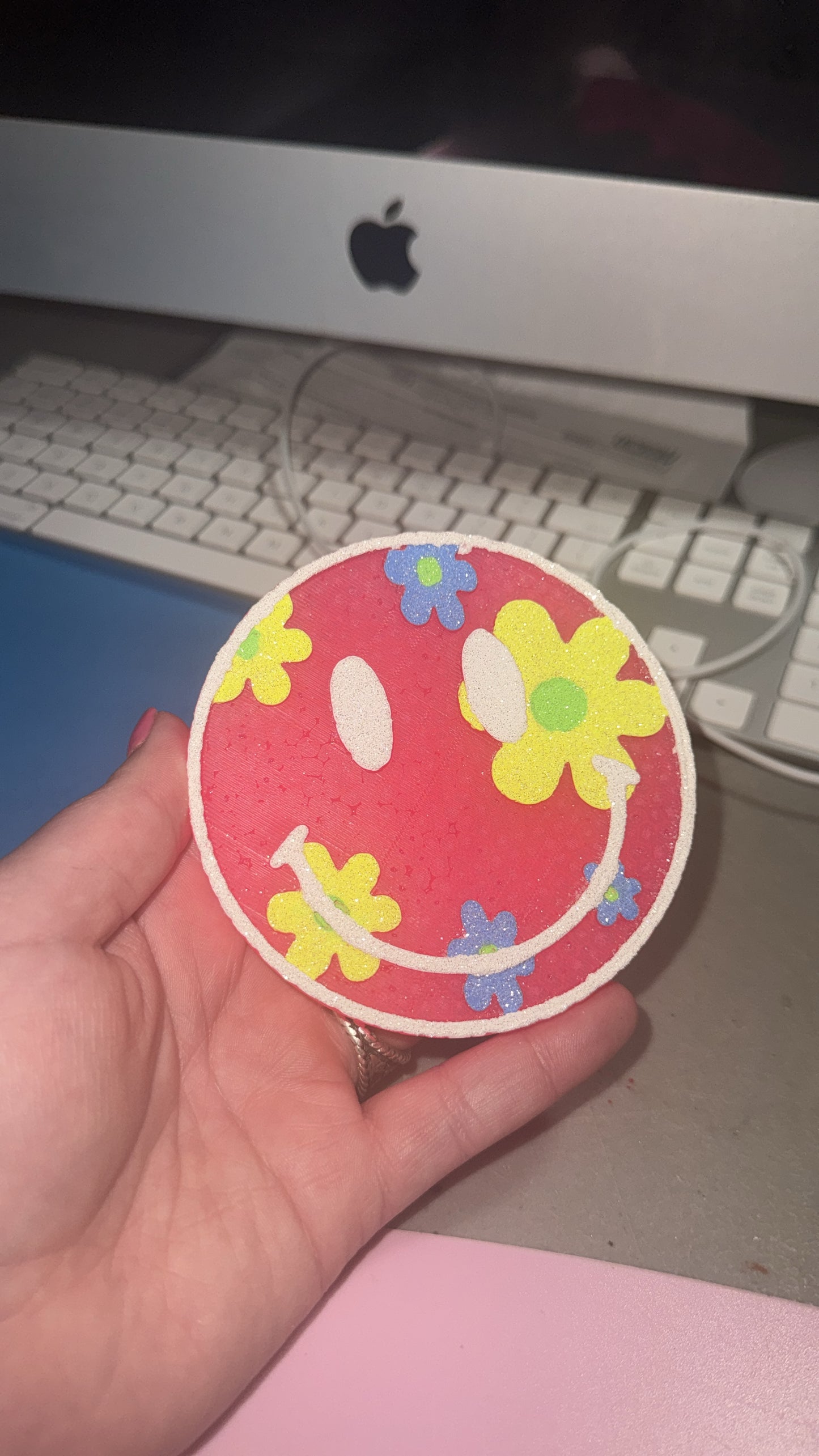 Smiley Flower Circle Car Freshie