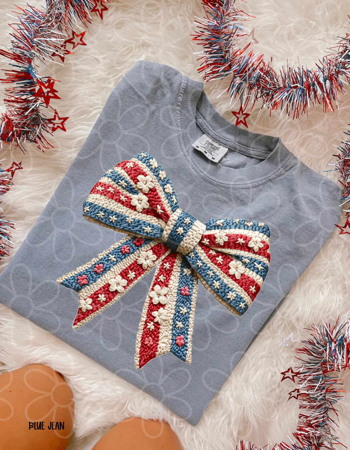 Faux Patriotic Bow Tee