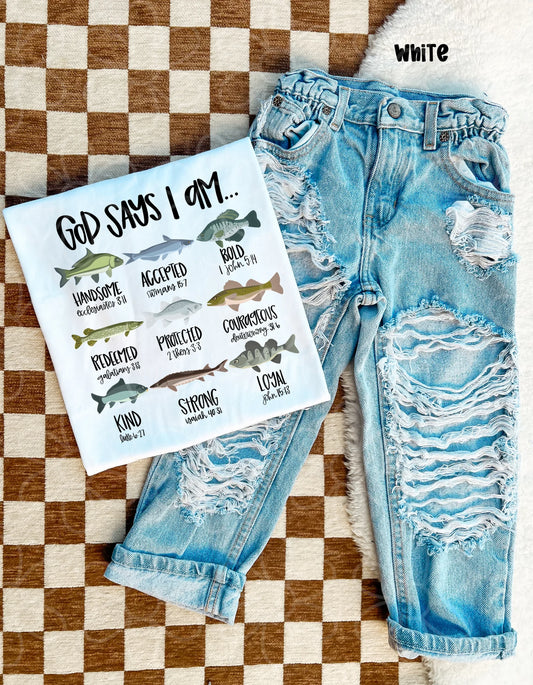 Fish God Says I Am DTF Transfer