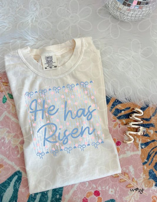 Floral Bow He Has Risen DTF Transfer