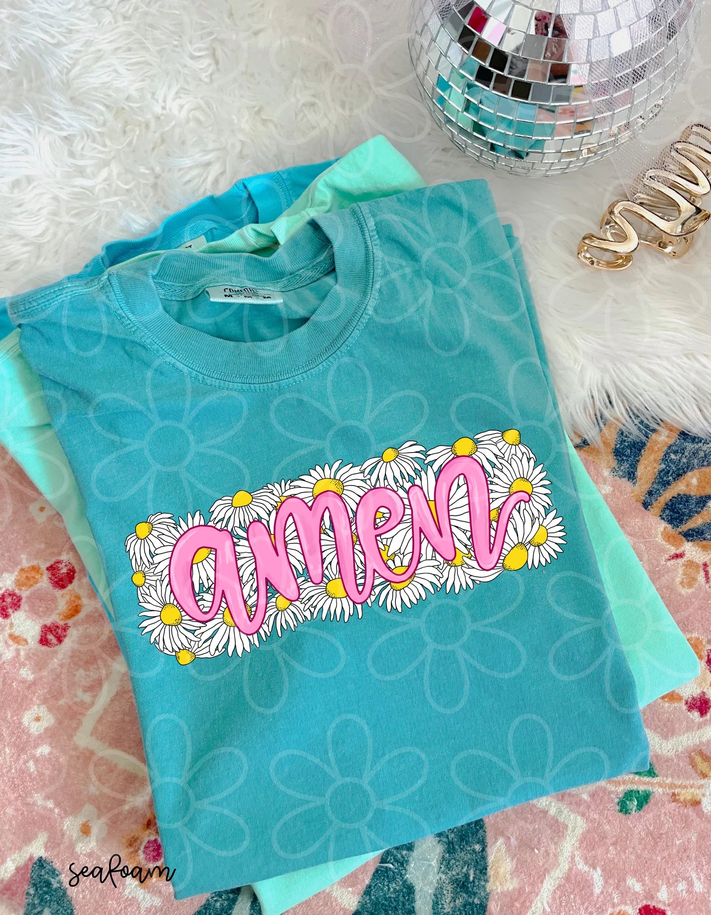 Floral Pink Amen DTF Transfer