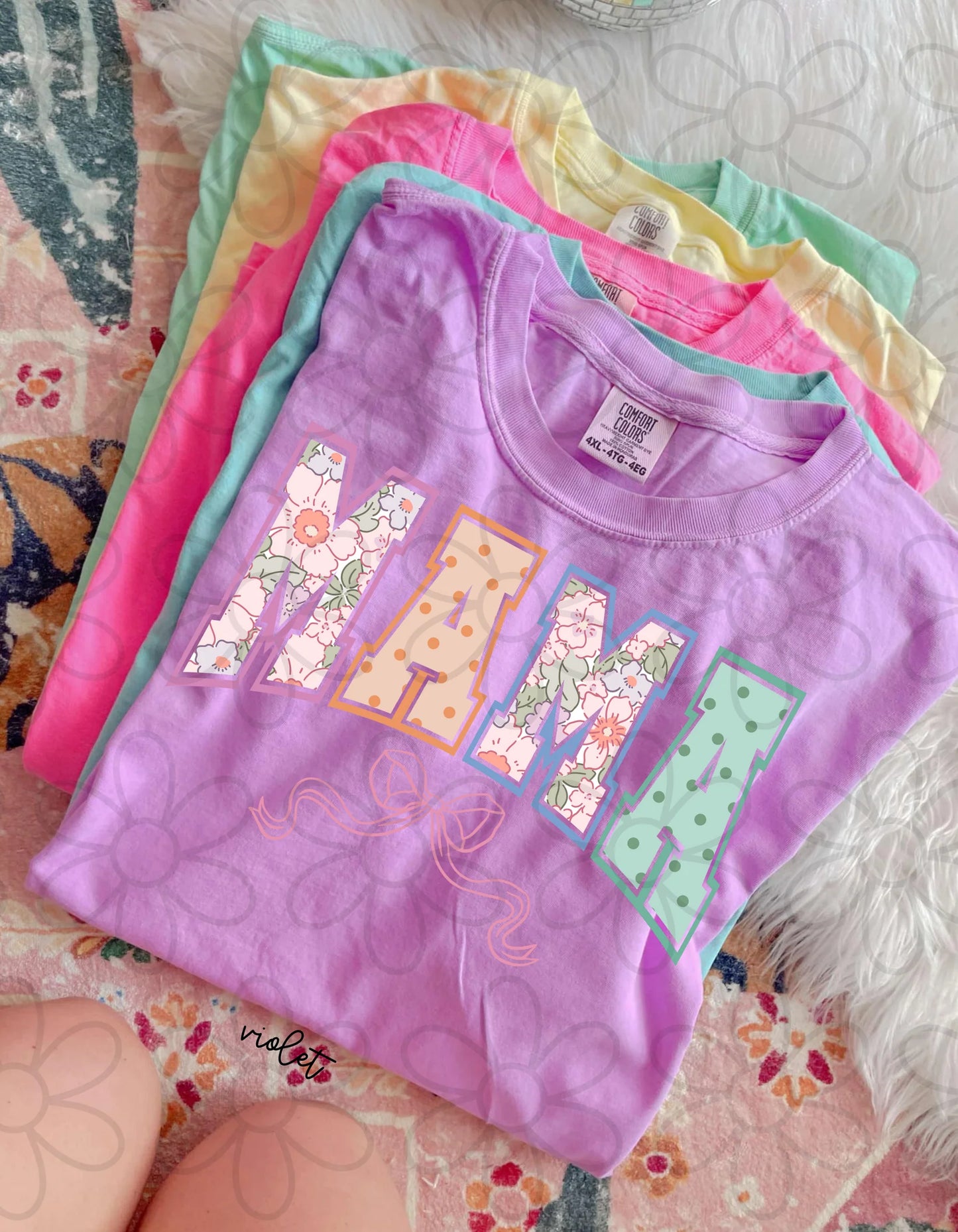 Floral Polka Dot Coquette Mama DTF Transfer