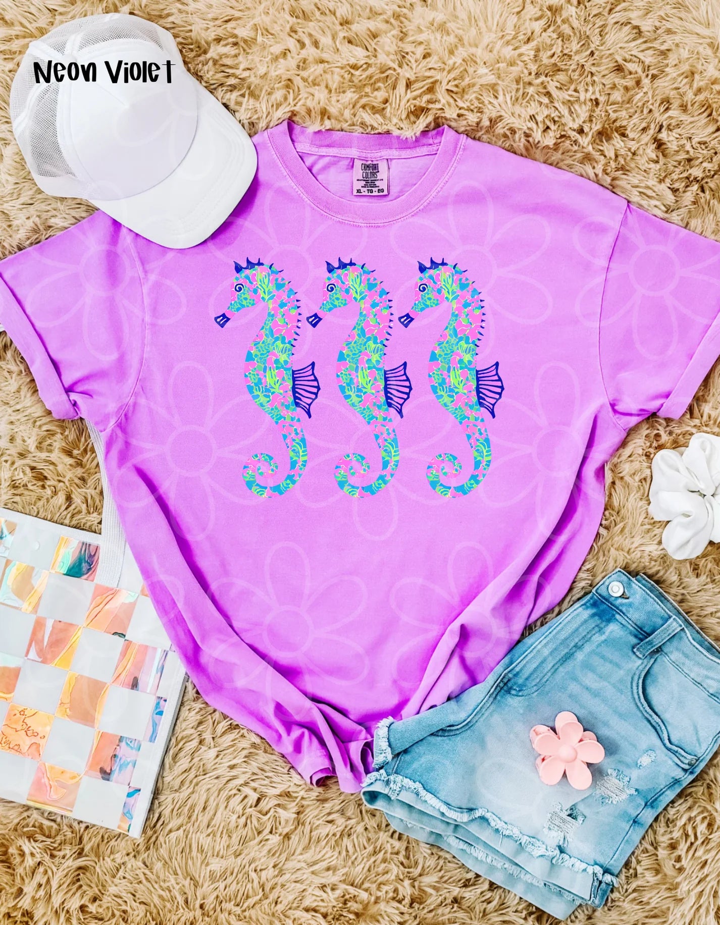 Floral Seahorses DTF Transfer