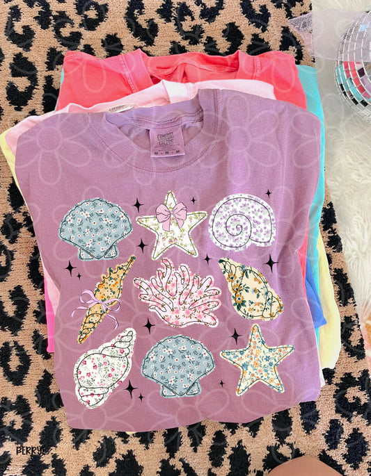 Floral Shells DTF Transfer