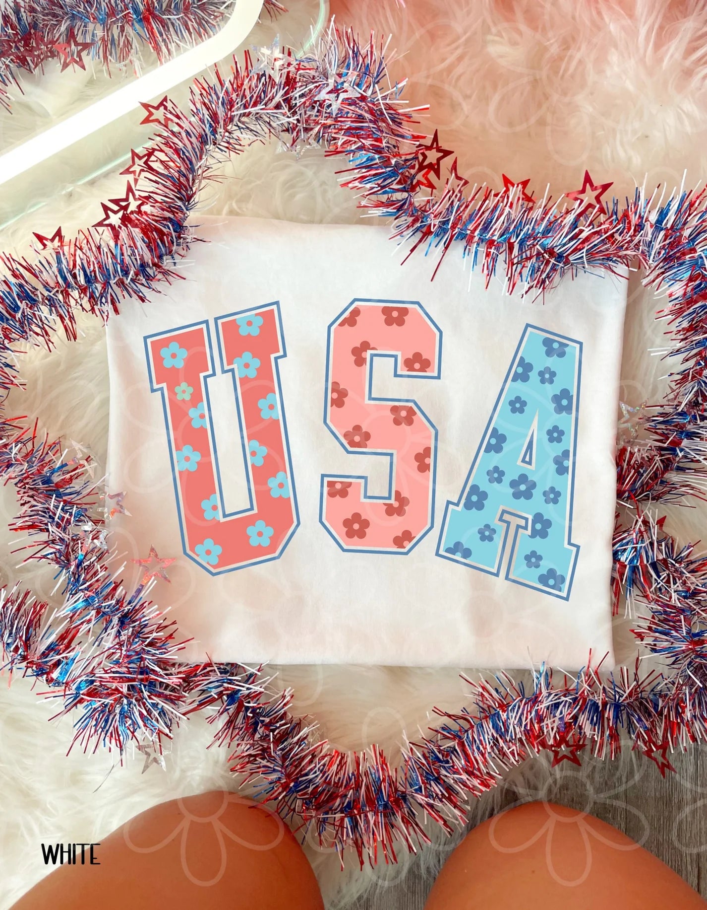 Floral USA DTF Transfer