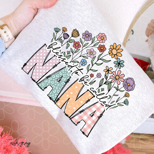Flower Blessed To Be Called (Multiple Options - NO CUSTOMS) DTF Transfer