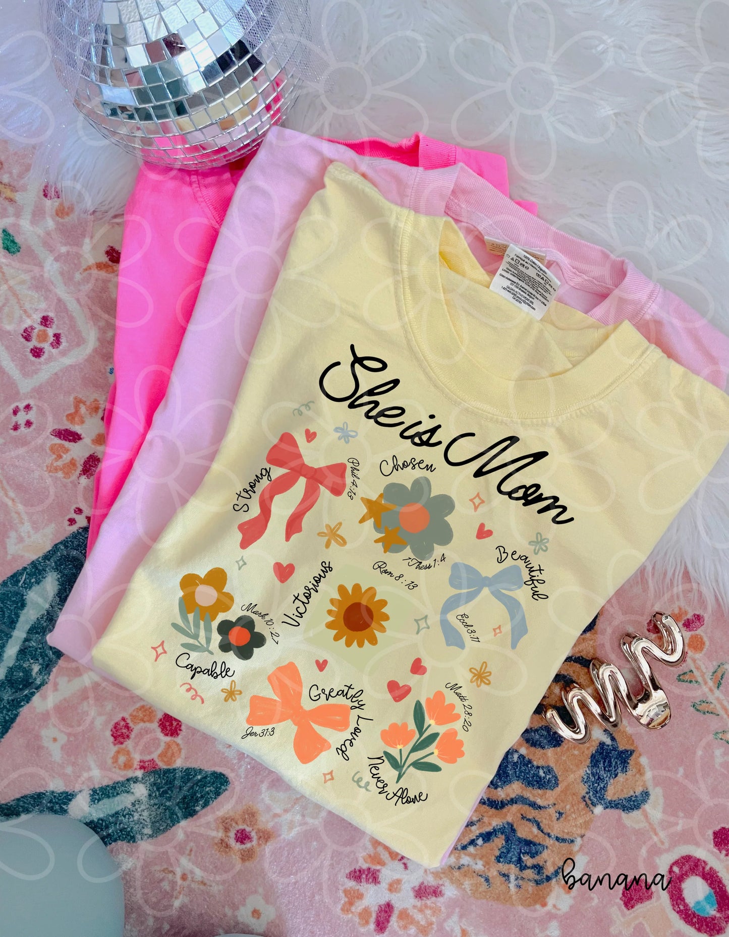 Flower Coquette She Is Mom DTF Transfer