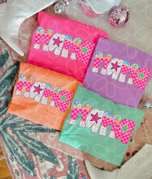 Preppy Checker Mama Tee