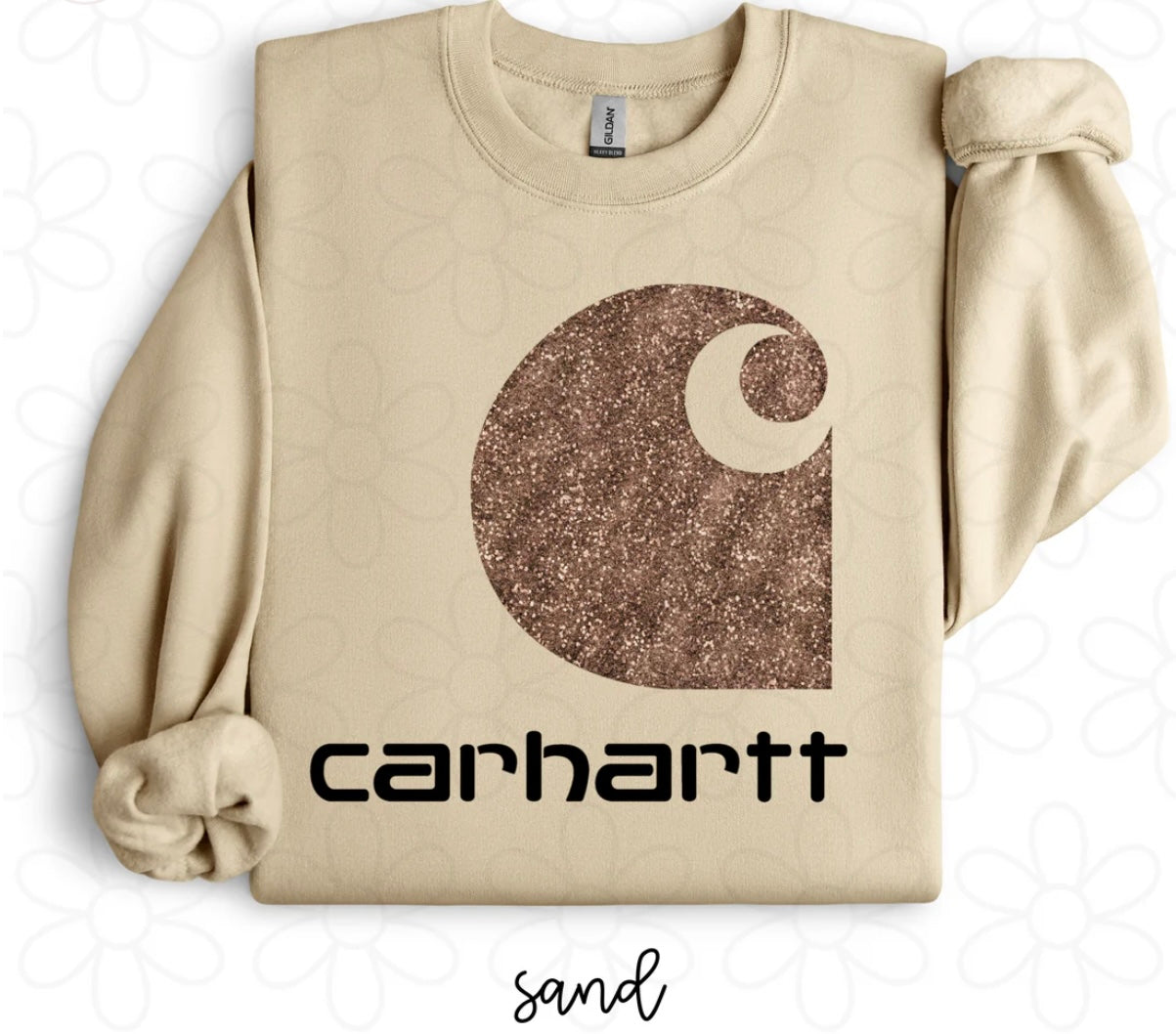 Carhartt Brown Glitter DTF Transfer
