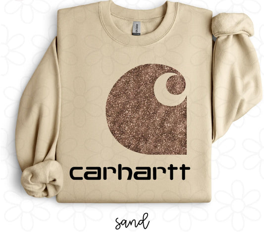 Carhartt Brown Glitter DTF Transfer
