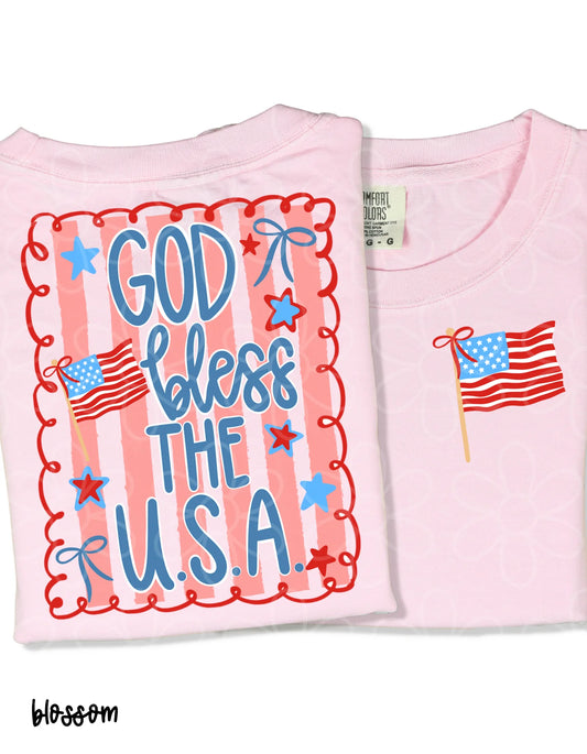 God Bless The USA Flag DTF Transfer