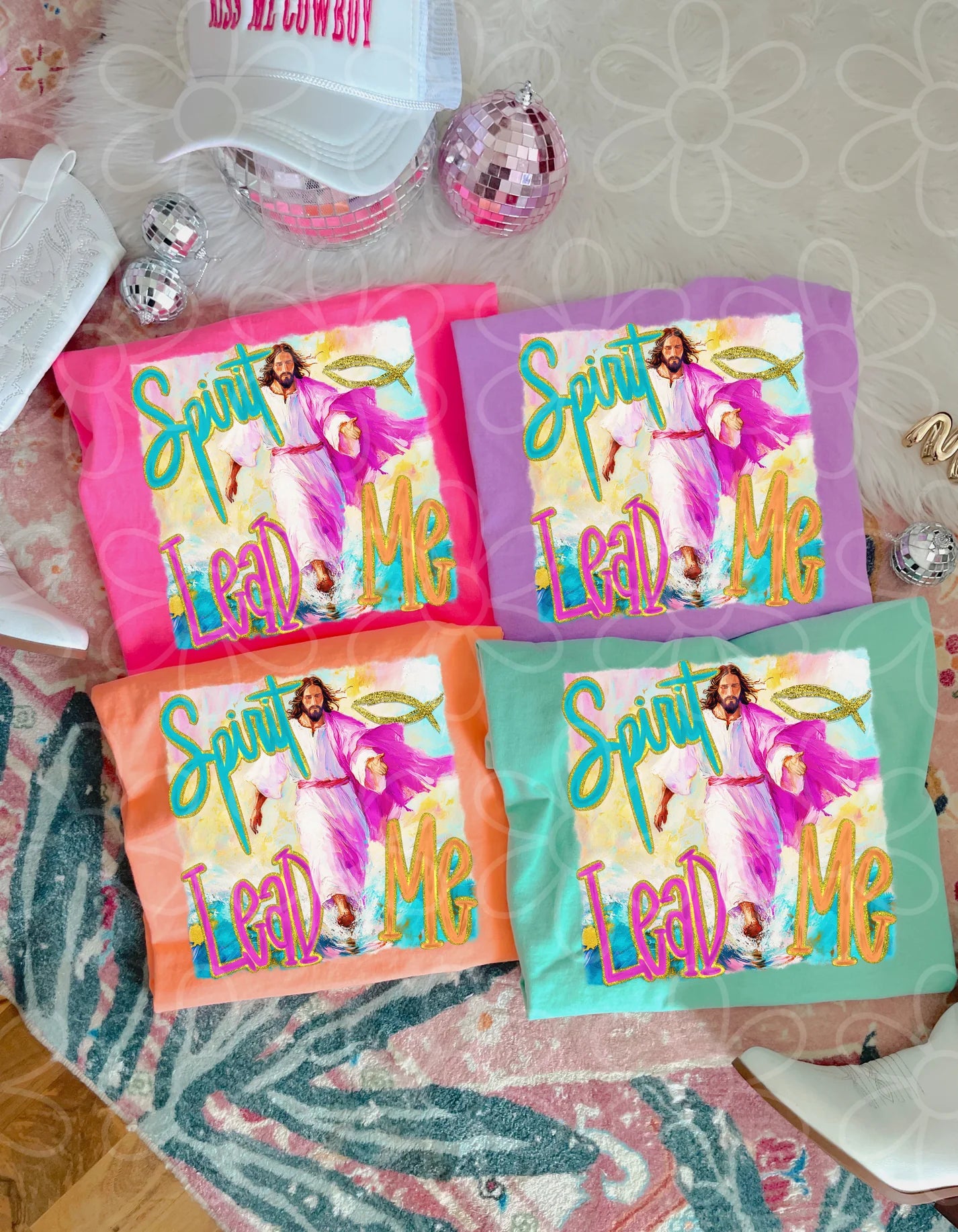 Gold Glitter Spirit Lead Me DTF Transfer