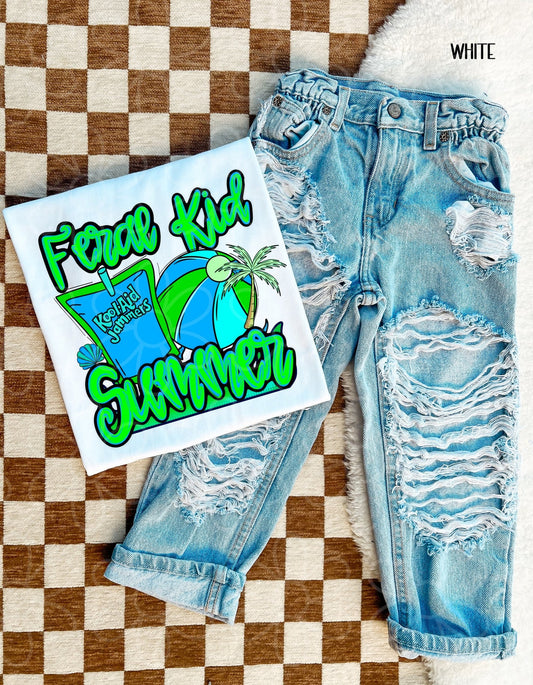 Green Feral Kid Summer DTF Transfer