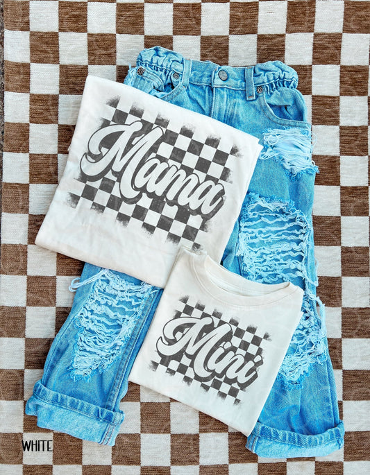 Grey Check Mini DTF Transfer