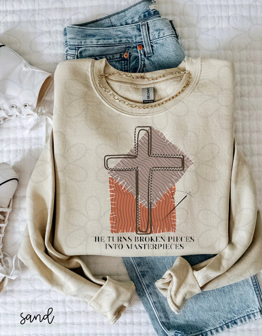 He Turns Broken Pieces Into Masterpieces DTF Transfer