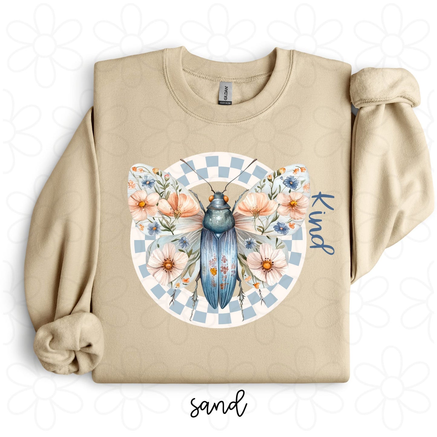 Kind Floral and Check DTF Transfer