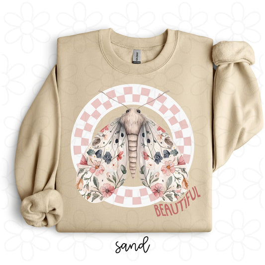 Beautiful Floral and Check DTF Transfer