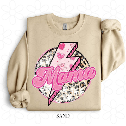 Pink Leopard Distressed MaMa DTF Transfer