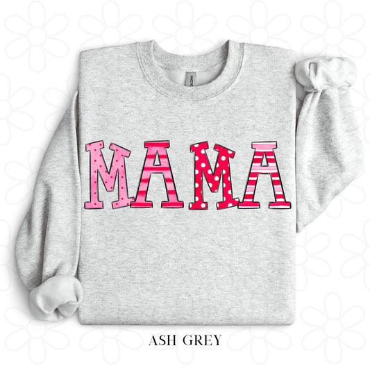 Pink, Red & White MaMa DTF Transfer