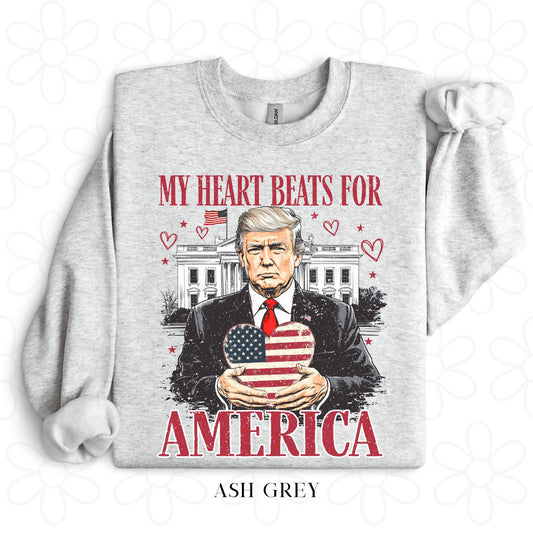 Trump My Heart Beats For America DTF Transfer