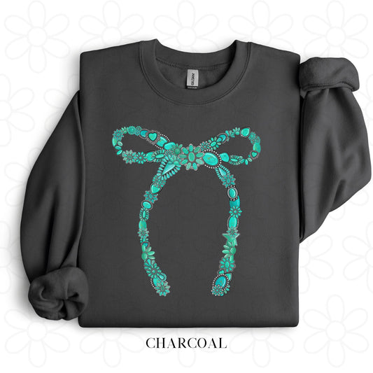 Western Turquoise Bow DTF Transfer