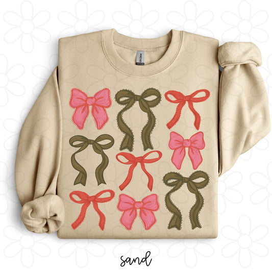 Pink, Green & Red Coquette Bows DTF Transfer