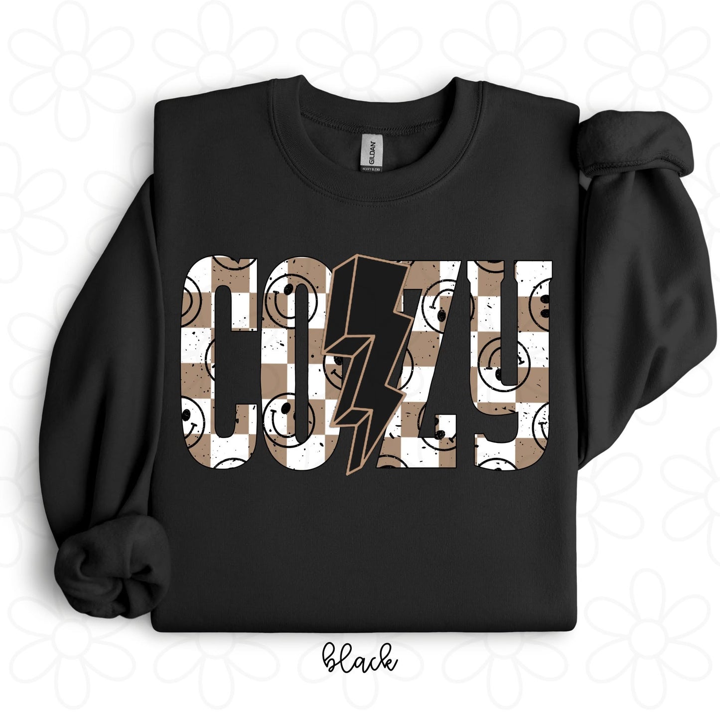 Checkered Smiley Cozy DTF Transfer