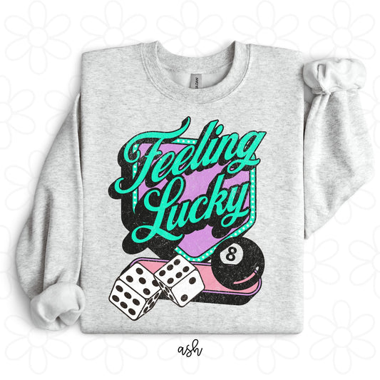 Turquoise Feeling Lucky DTF Transfer