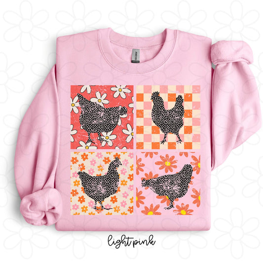 Retro Chickens DTF Transfer