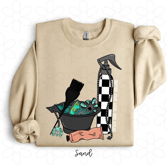 Western Support Your Local Hairstylist DTF Transfer