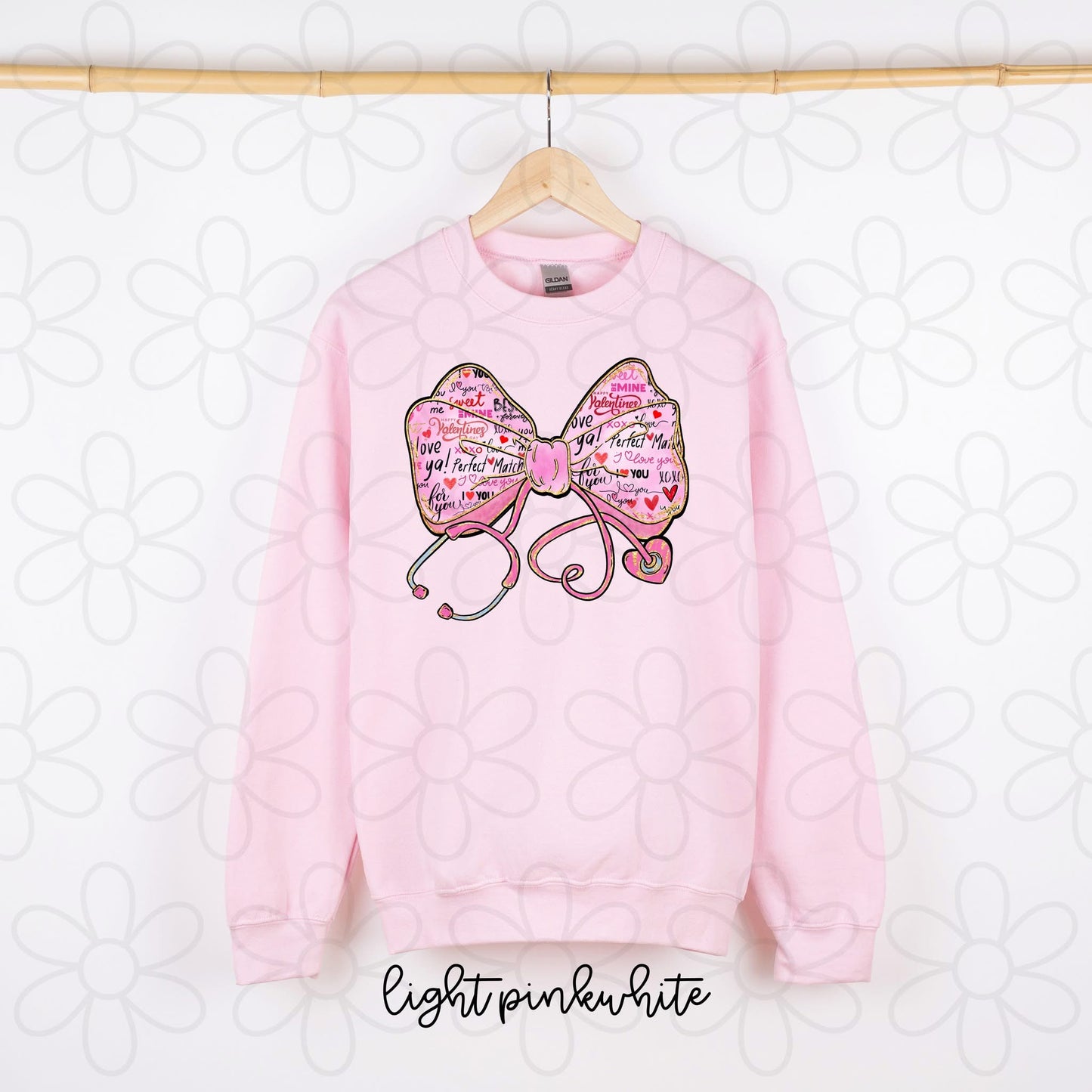 Valentines Nurse Stethoscope Bow DTF Transfer