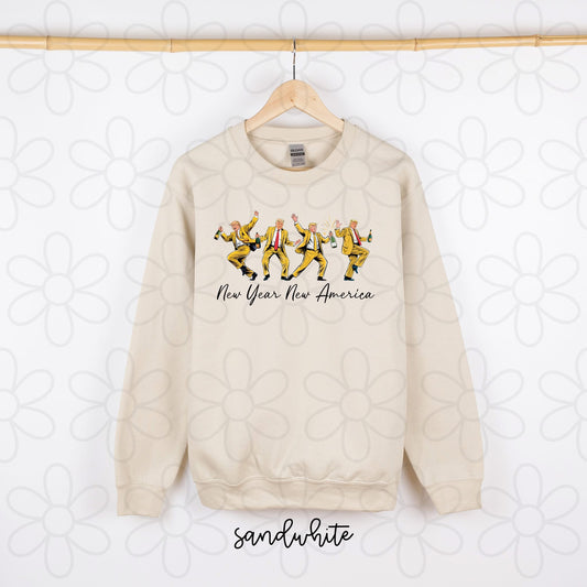 Yellow Trump New Year New America DTF Transfer