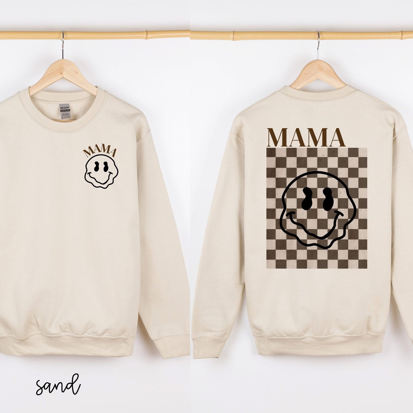 Mama Checkered With Smiley DTF Transfer