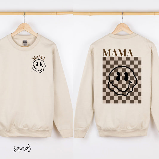 Mama Checkered With Smiley DTF Transfer