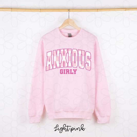 Pink Check Anxious Girly DTF Transfer