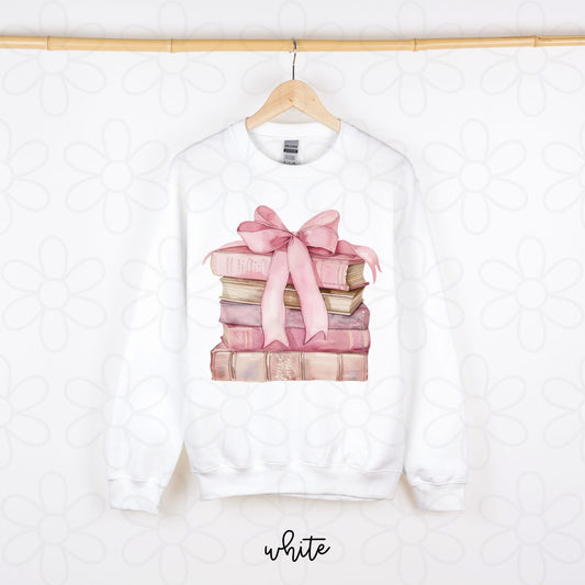 Pink Coquette Bow Books DTF Transfer