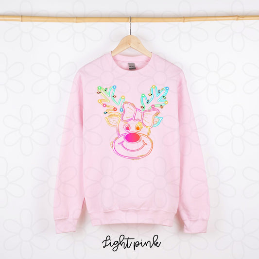 Neon Reindeer DTF Transfer