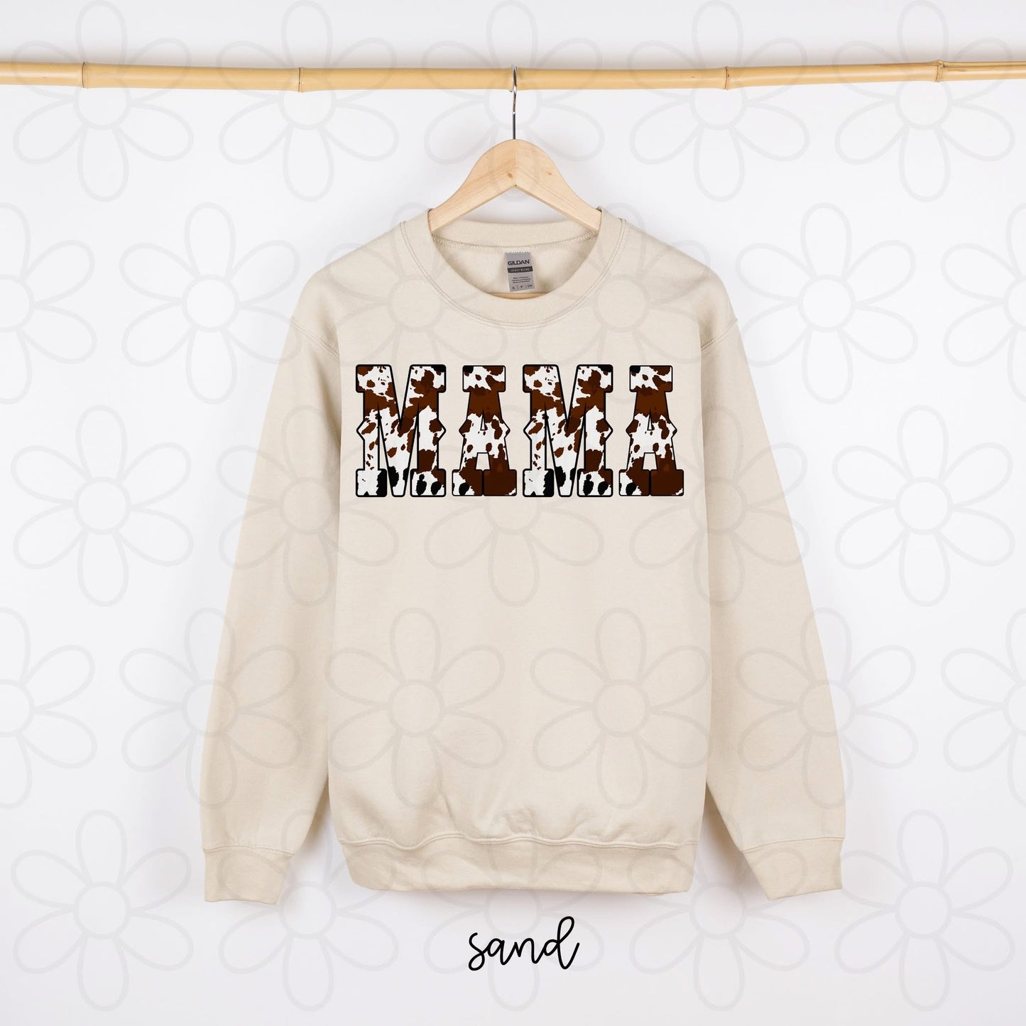 Brown Cow Print Mama DTF Transfer