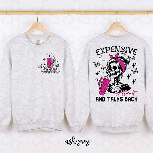 Pink Expensive Difficult and Talks Back DTF Transfer