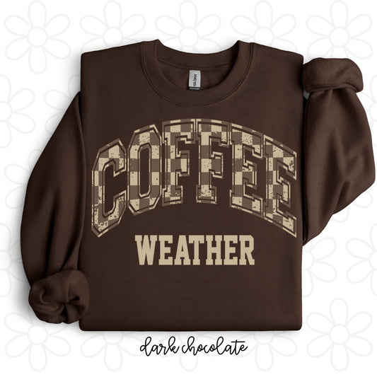 Checkered Coffee Weather DTF Transfer