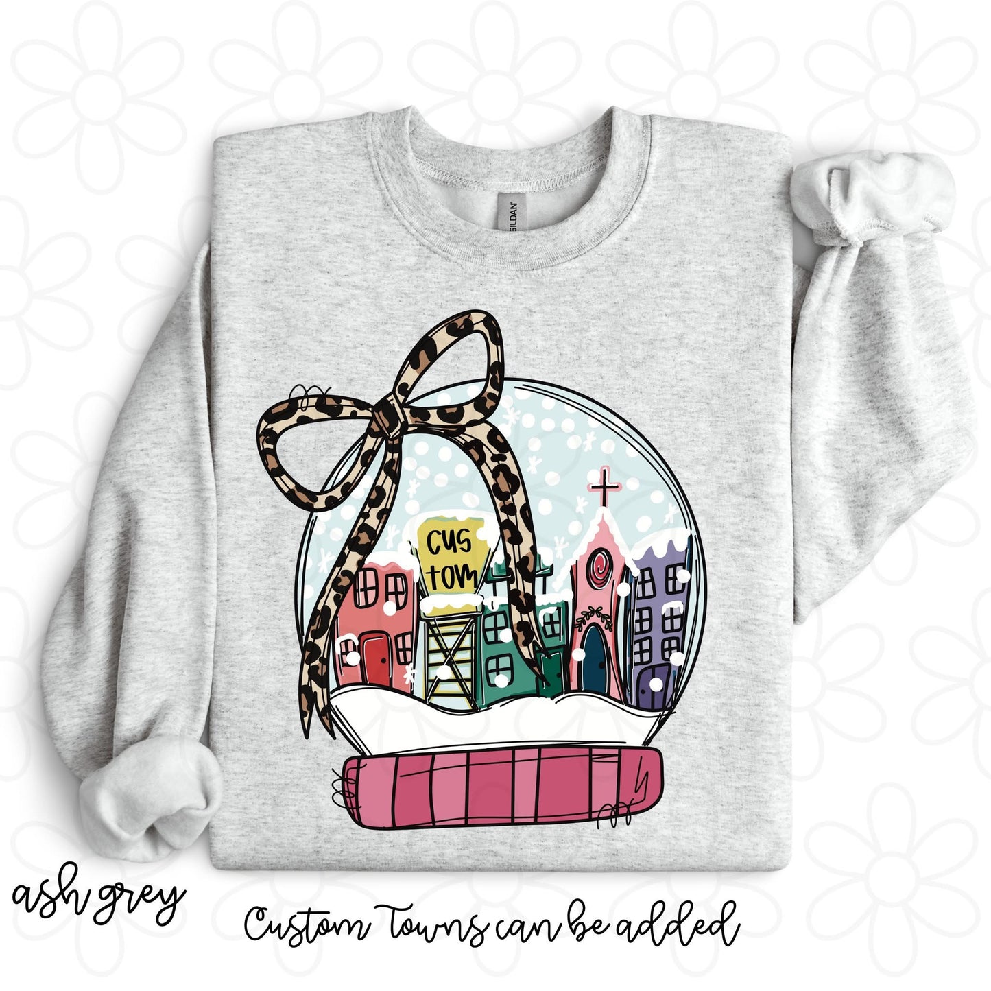 Custom Town Snow Globe DTF Transfer