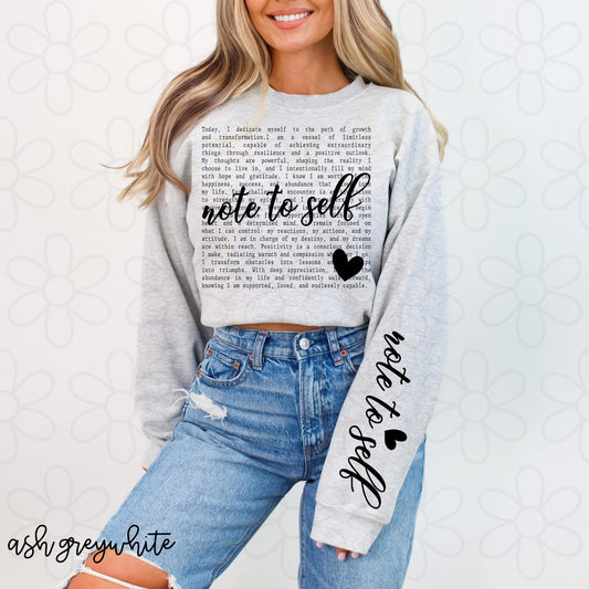 Note To Self DTF Transfer