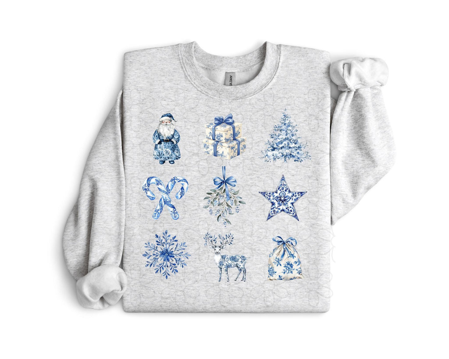 Vintage Blue Christmas Coquette DTF Transfer