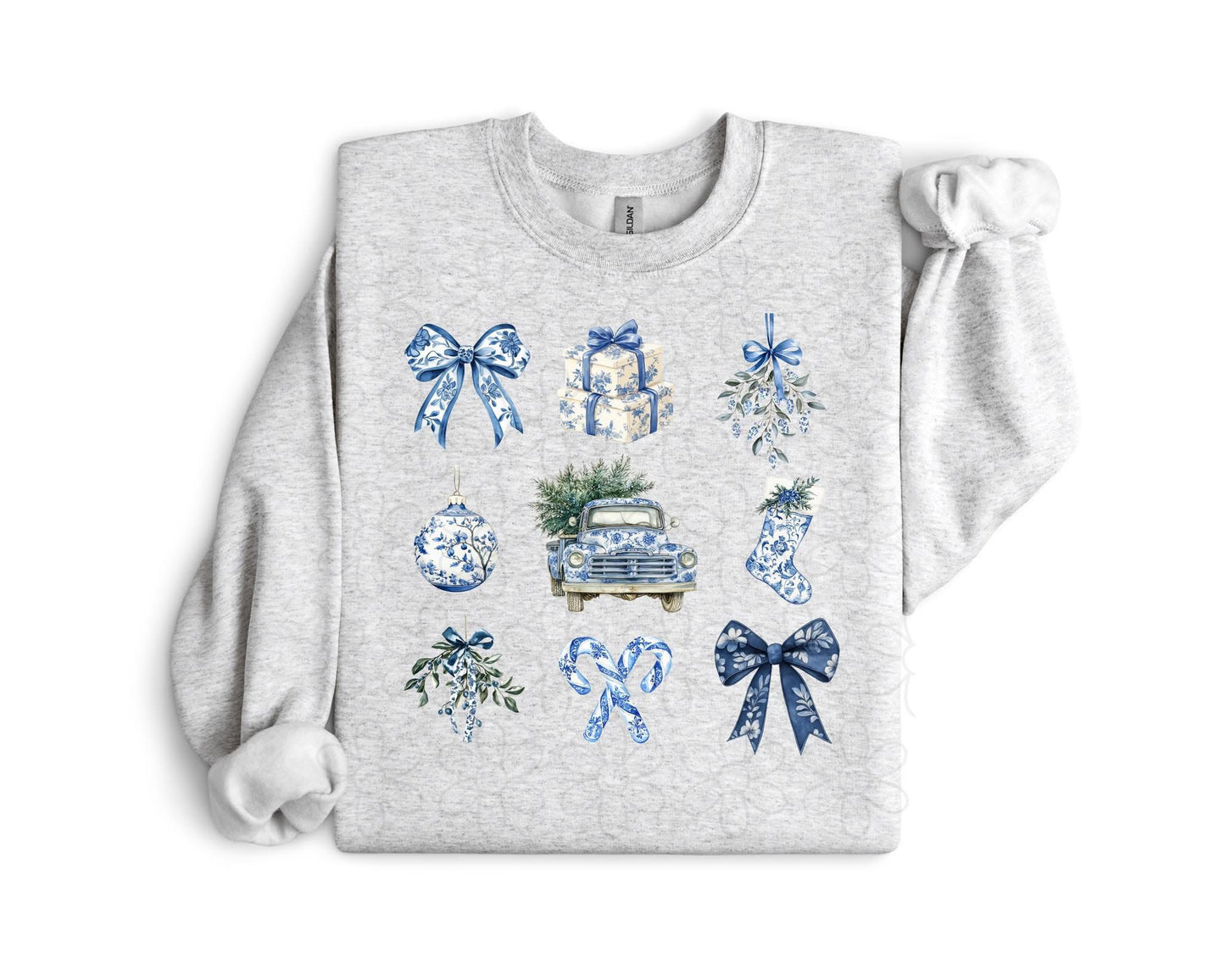 Blue Christmas Coquette DTF Transfer