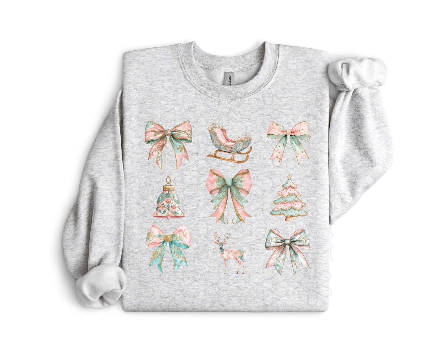 Pink and Turquoise Christmas Coquette DTF Transfer