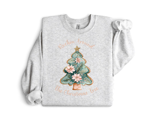 Rockin Around The Christmas Tree Vintage DTF Transfer