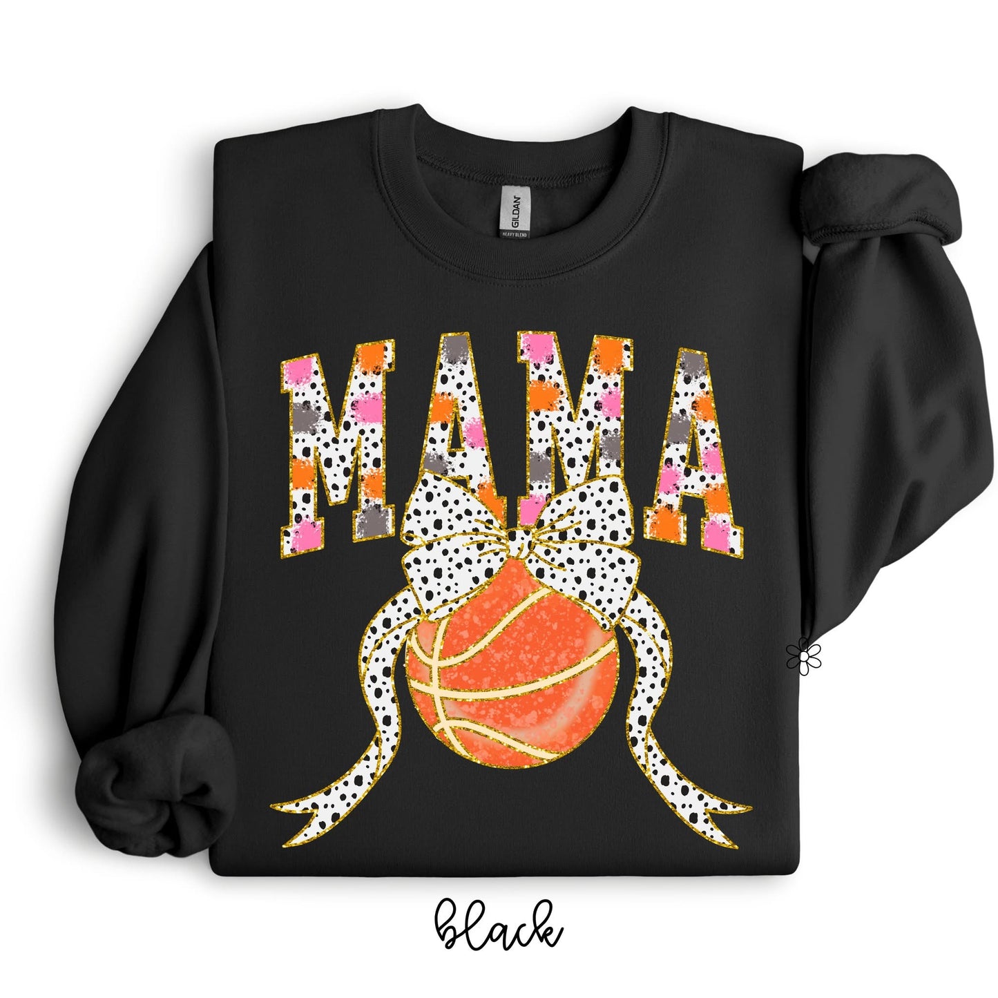 Glitter Basketball Coquette Mama DTF Transfer