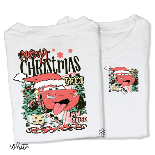 Retro Cars Merry Christmas Front & Back DTF Transfer